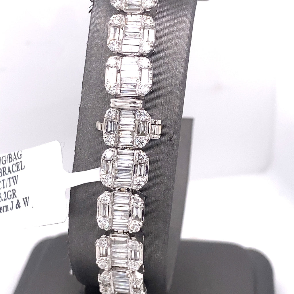 14k White Gold 9.50 CT Diamond Tennis Bracelet, S107016