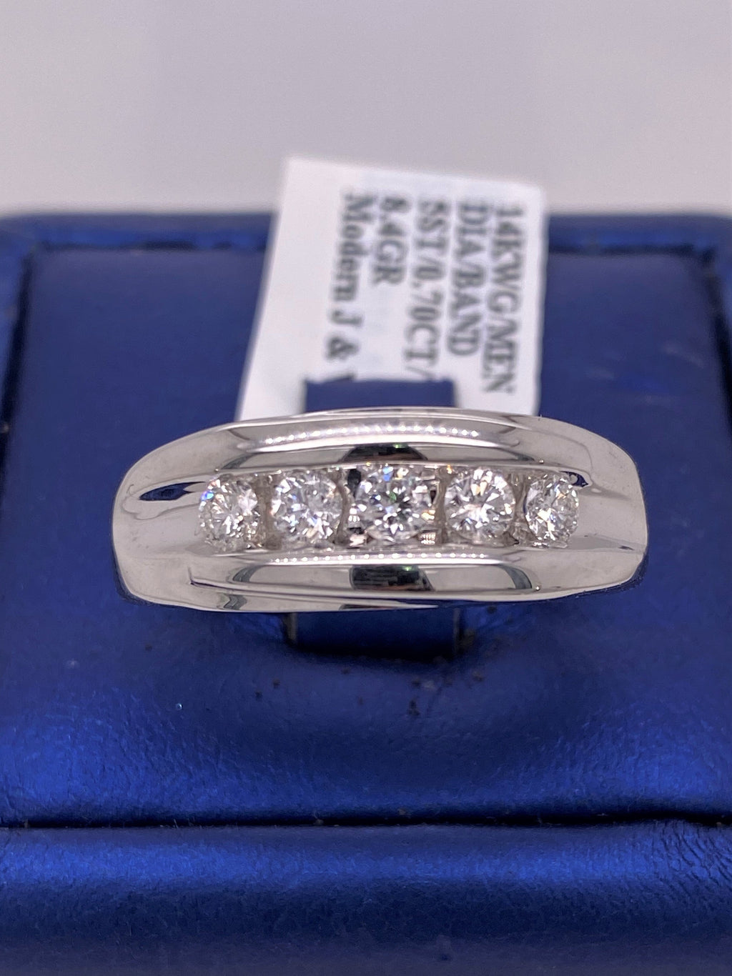 14k White Gold 0.70 CT Diamond Wedding Band