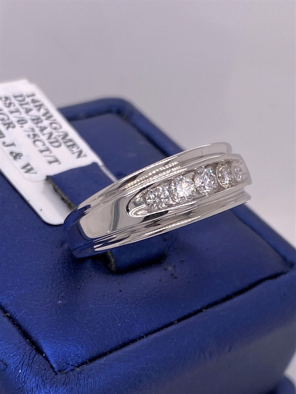 14k White Gold 0.75 CT Diamond Men's Wedding Band