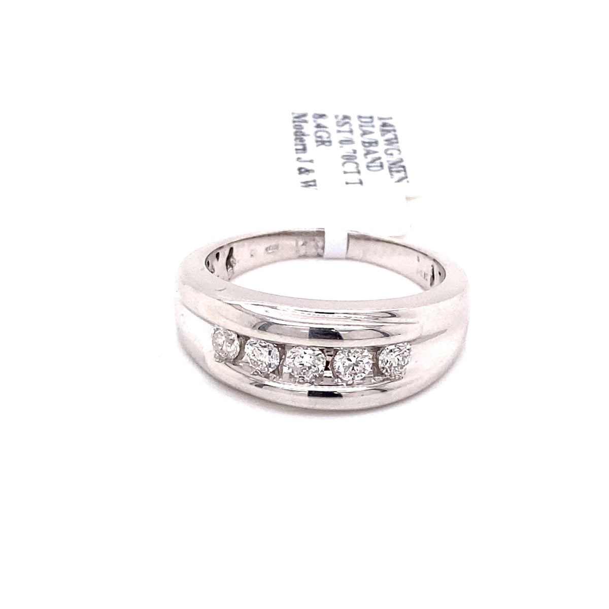 14k White Gold 0.70 CT Diamond Wedding Band