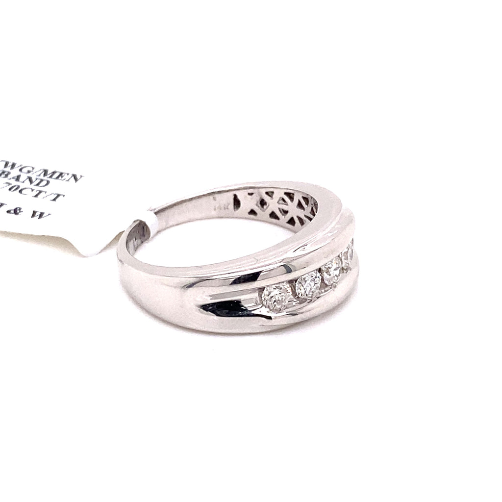 14k White Gold 0.70 CT Diamond Wedding Band
