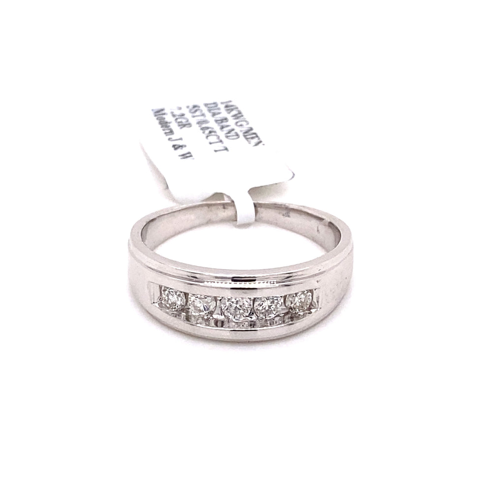14k White Gold 0.65 CT Diamond Wedding Band