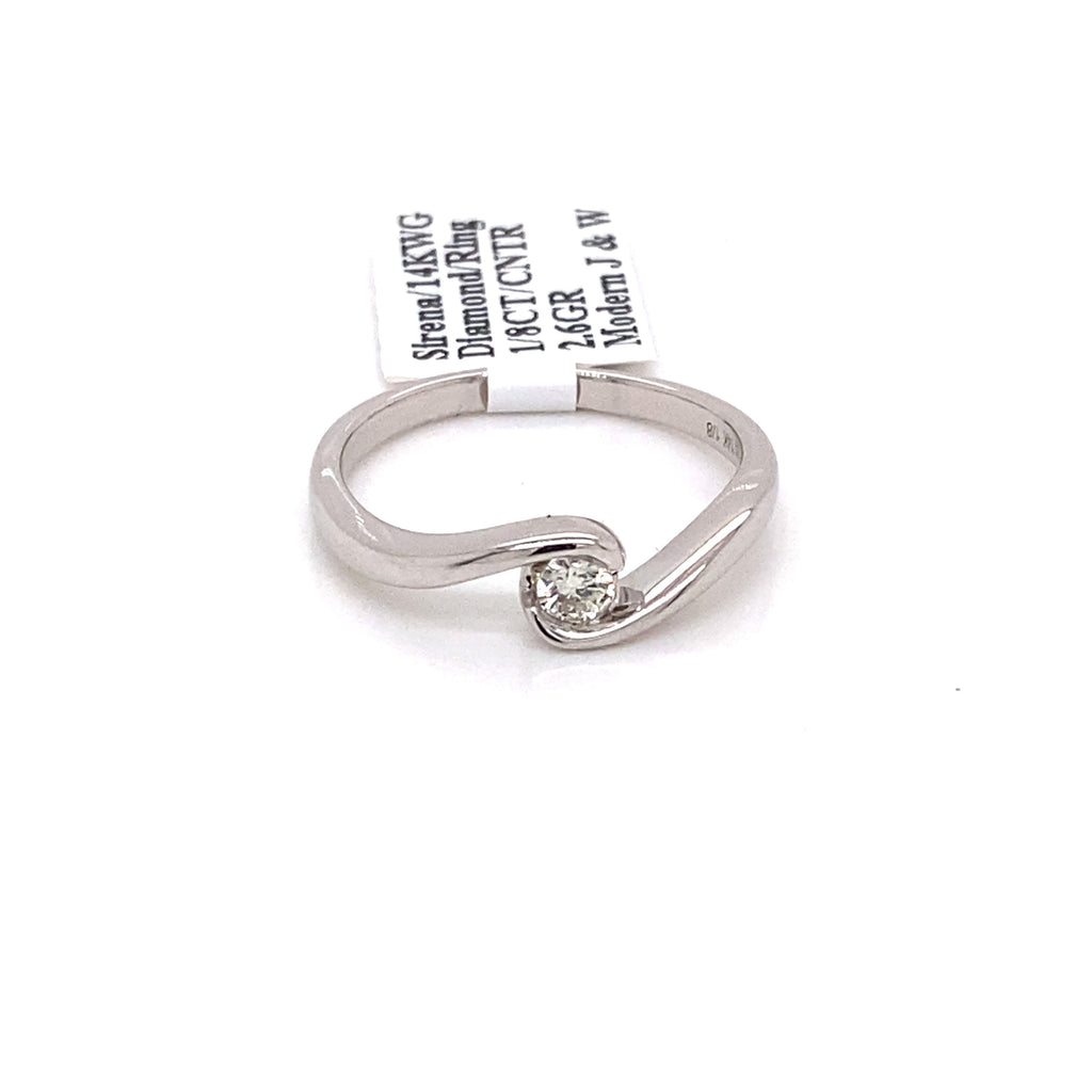 Sirena 14k White Gold 1/8CT Diamond Engagement Ring
