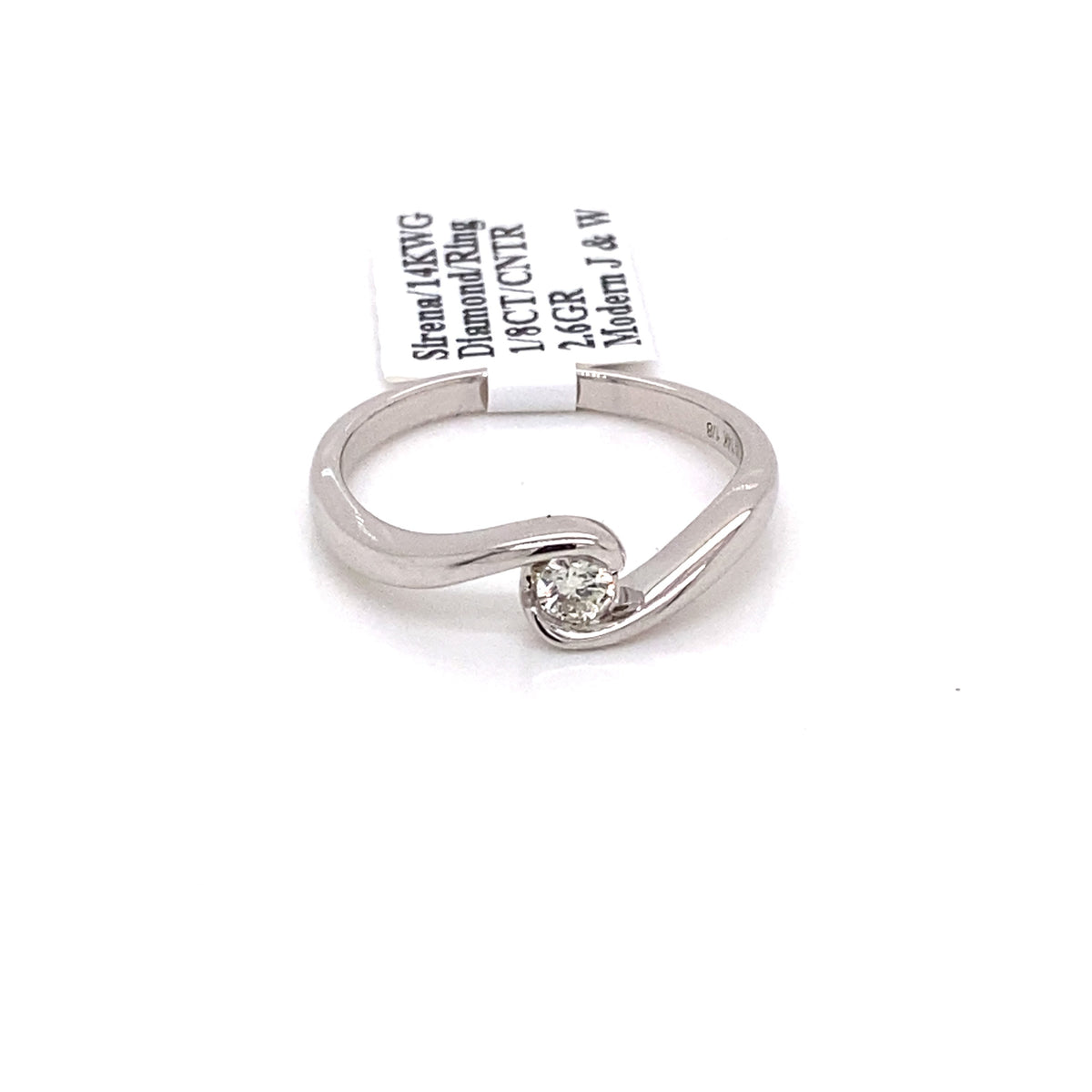 Sirena 14k White Gold 1/8CT Diamond Engagement Ring