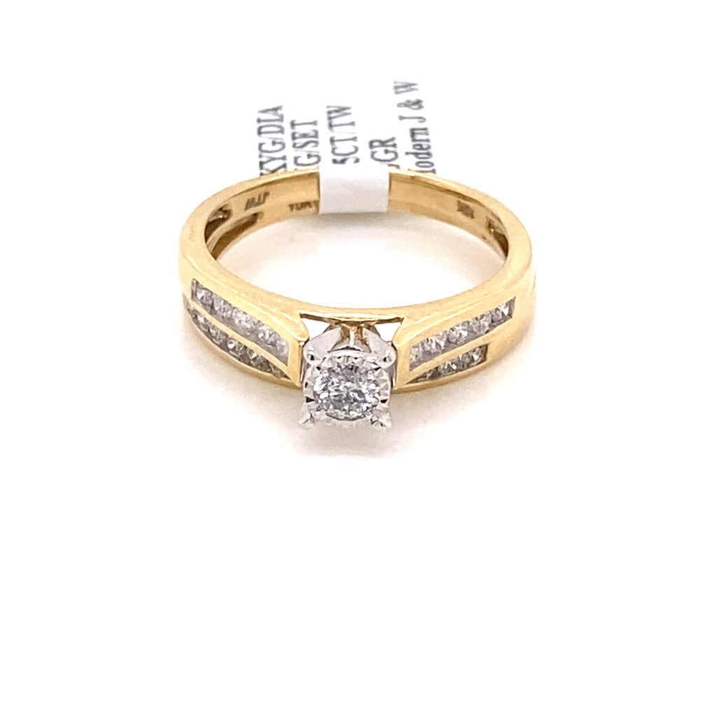 10k Yellow Gold 0.75 CT Diamond Engagement Ring Set
