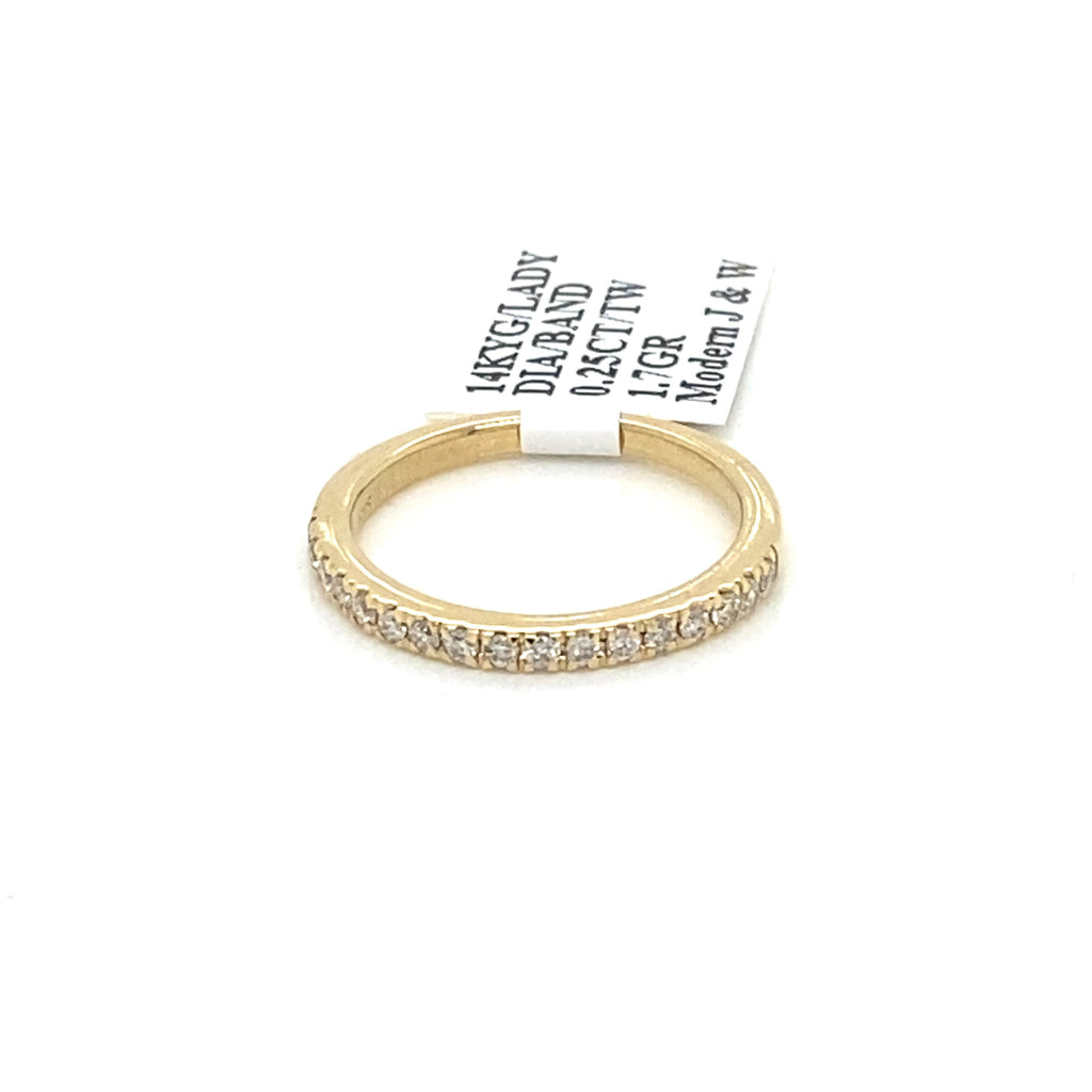 14k Yellow Gold 0.25 CT Diamond Ladies Band