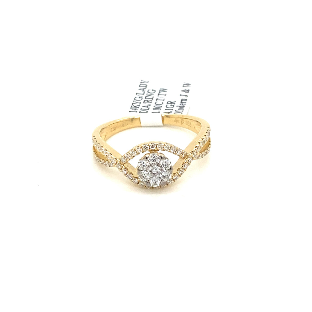 14k Yellow Gold 1.00 CT Diamond Ladies Ring