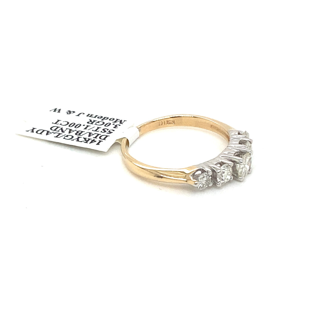 14k Yellow Gold 1.00 CT Diamond Ladies Band