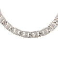 18k White Gold, 14.00 CT Diamond Link Chocker Necklace, S15566