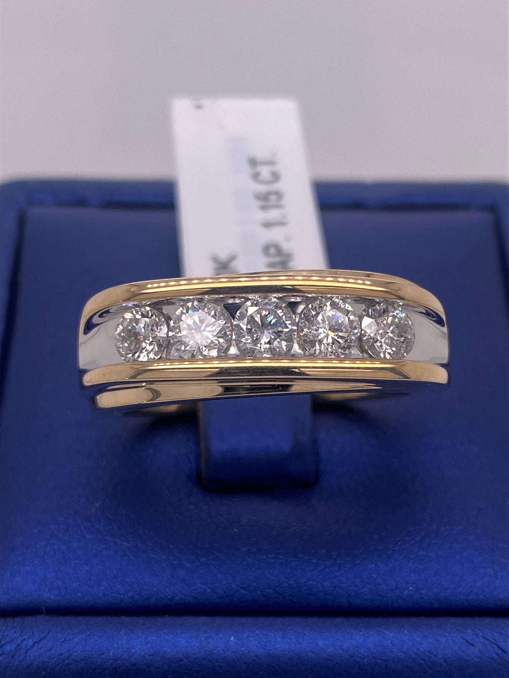 10k Two Tone Gold 1.15 CT Diamond Men's Wedding Band