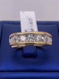 10k Two Tone Gold 1.15 CT Diamond Men's Wedding Band
