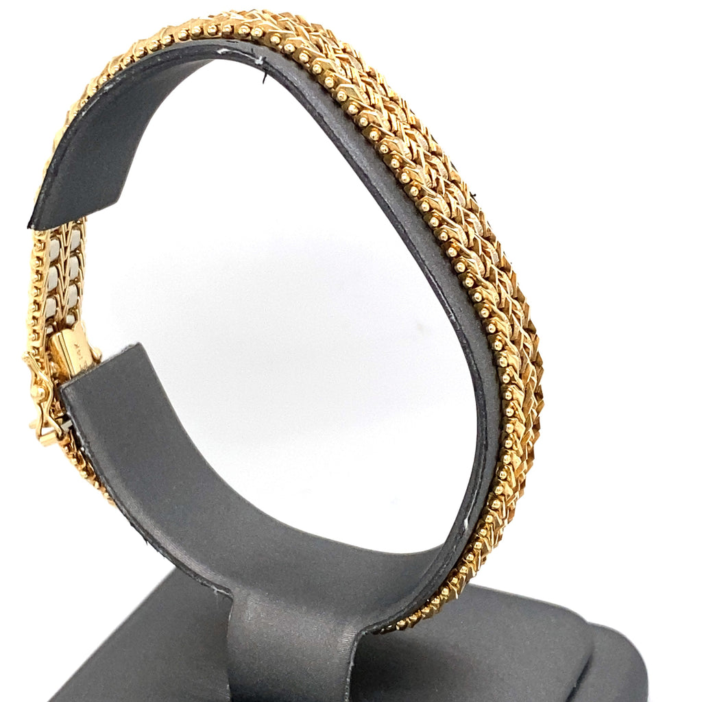14k Two Tone Solid Gold Ladies Fancy Bracelet, S107094