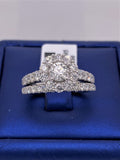 Marchesa 18k White Gold 2.00 CT Diamond Halo Engagement Ring Set