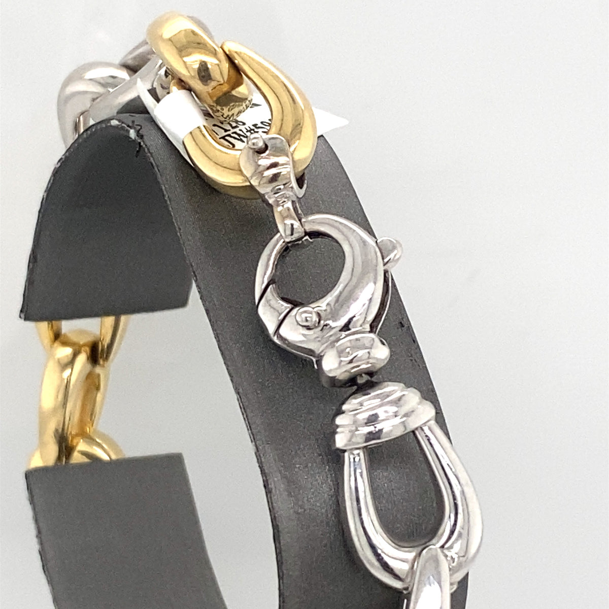 14K Two Tone Gold Fancy Link Bracelet, S107128