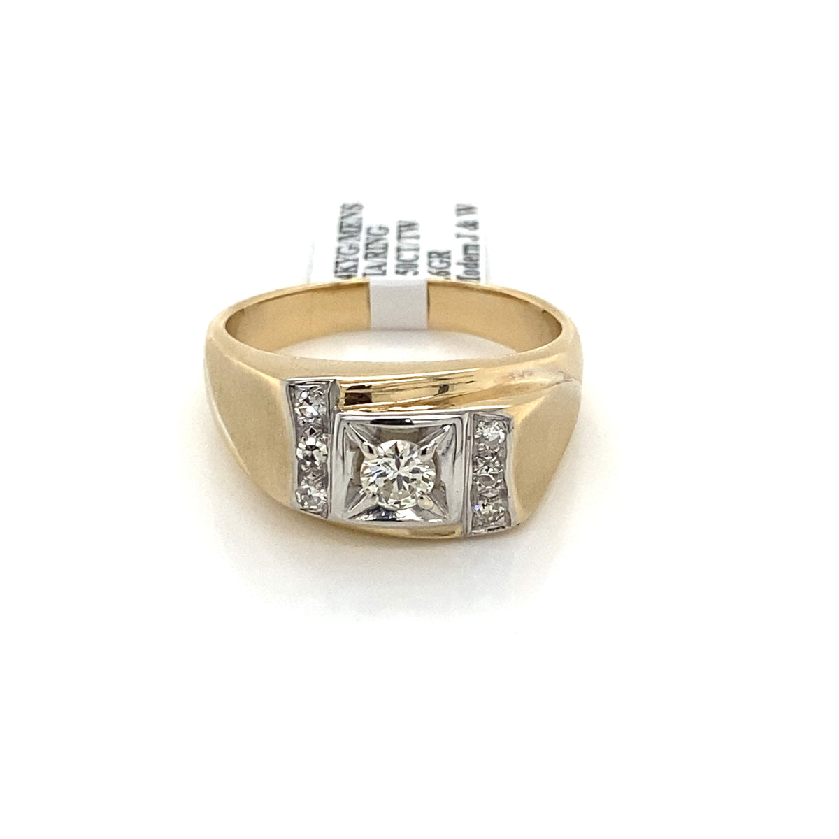 14k Yellow Gold 0.50 CT Diamond Men's Ring