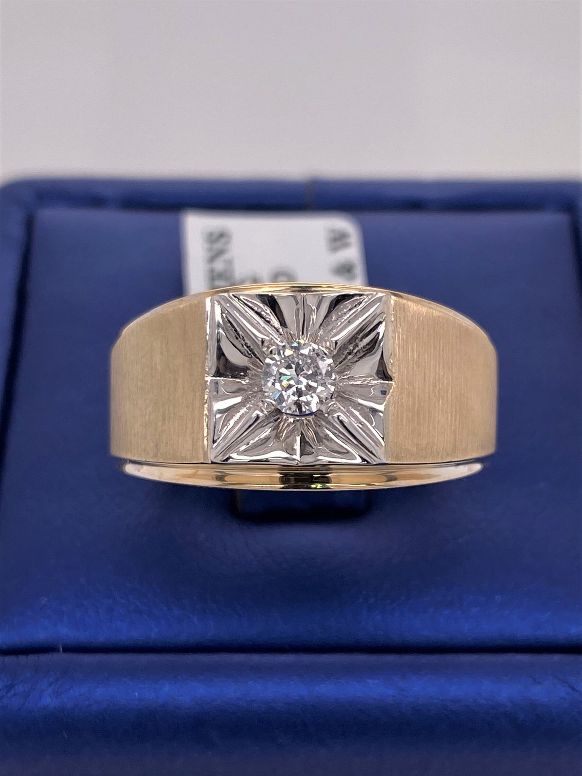 14k Yellow Gold 0.25 CT Diamond Men's Ring