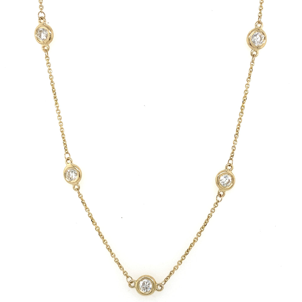 14k Yellow Gold 1.95 CT Diamond By The Yard Necklace, S107121