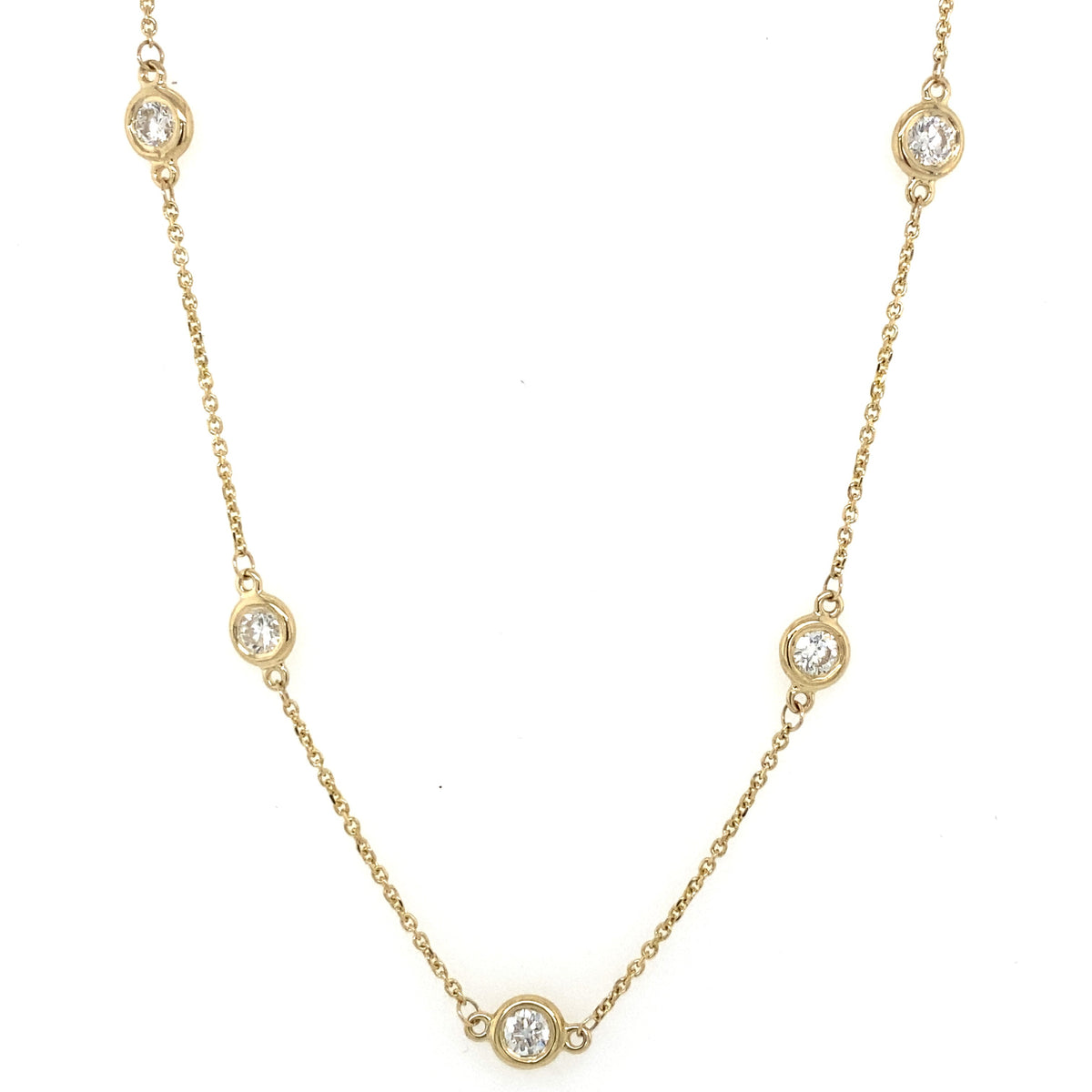 14k Yellow Gold 1.95 CT Diamond By The Yard Necklace, S107121