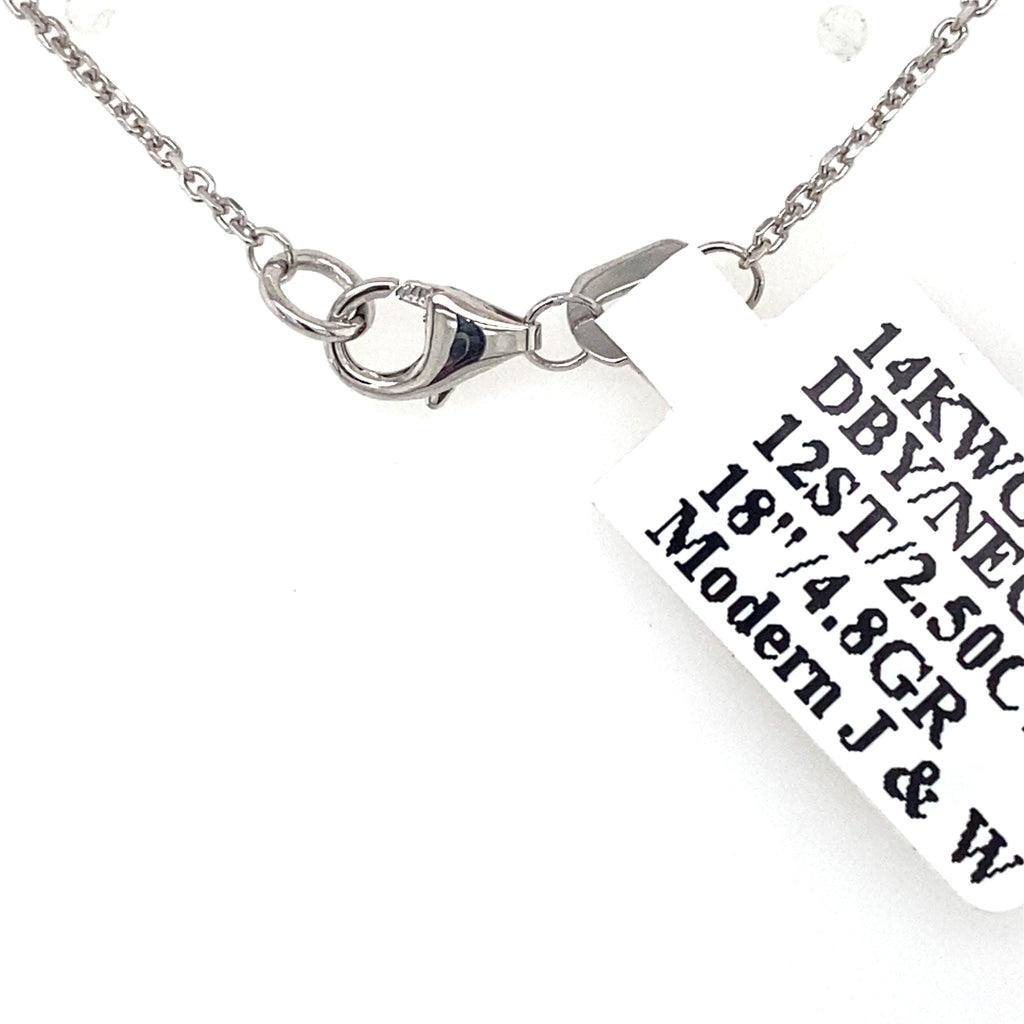 14k White Gold 2.50CT Diamond By The Yard Necklace, S107139