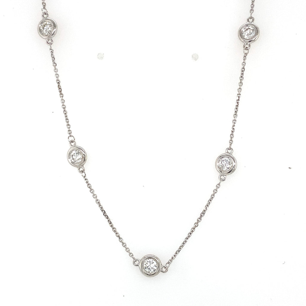 14k White Gold 2.50CT Diamond By The Yard Necklace, S107139