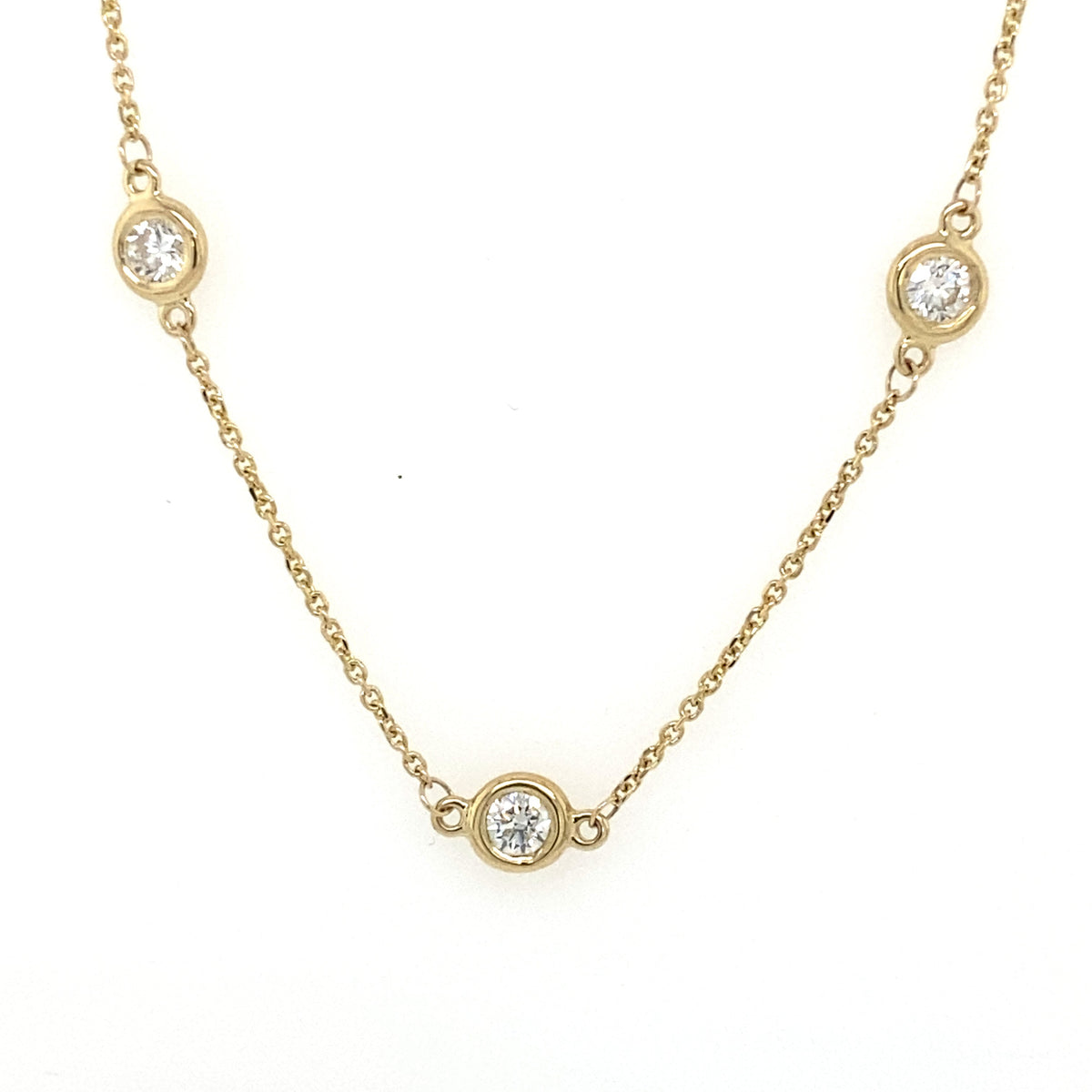 14k Yellow Gold 1.95 CT Diamond By The Yard Necklace, S107121
