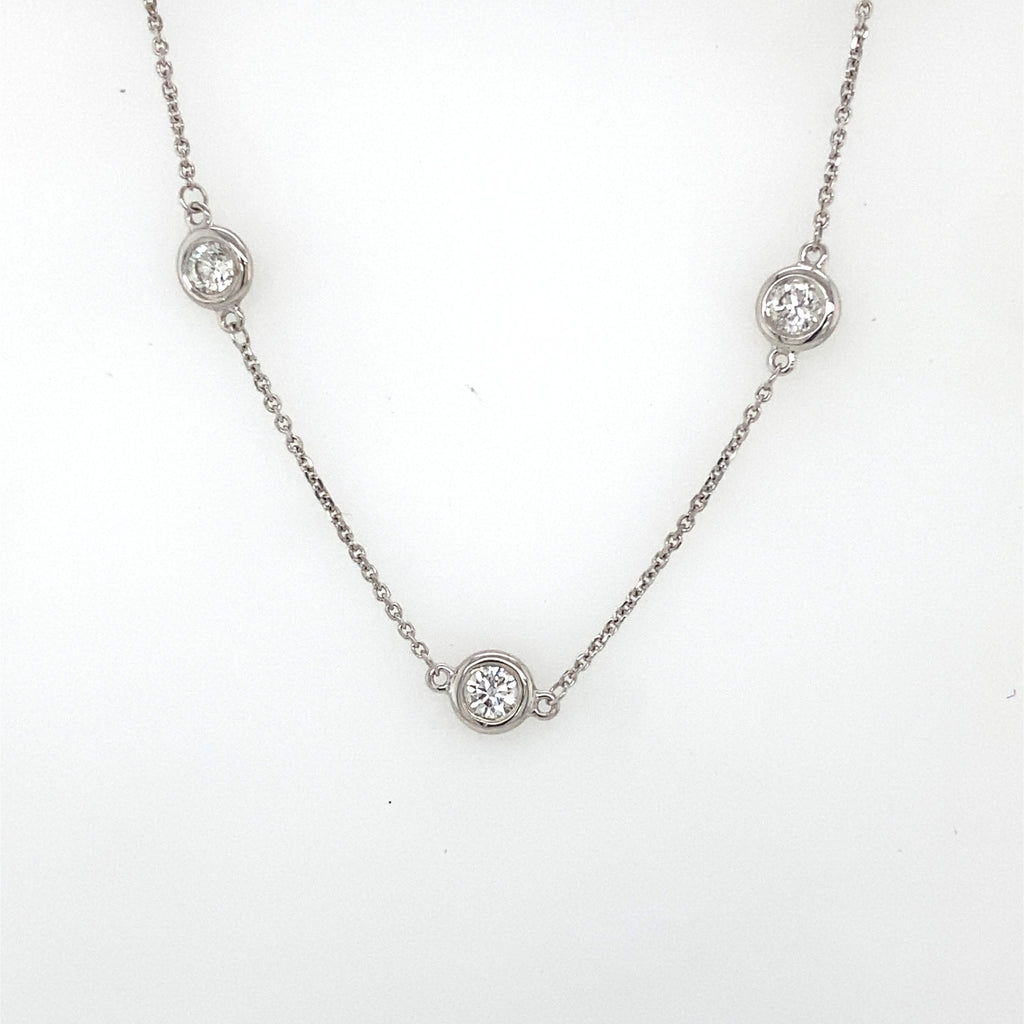 14k White Gold 2.50CT Diamond By The Yard Necklace, S107139