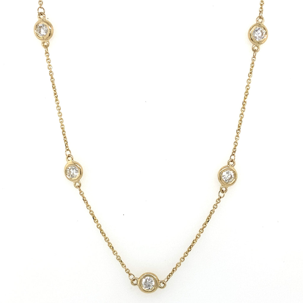14k Yellow Gold 1.95 CT Diamond By The Yard Necklace, S107121