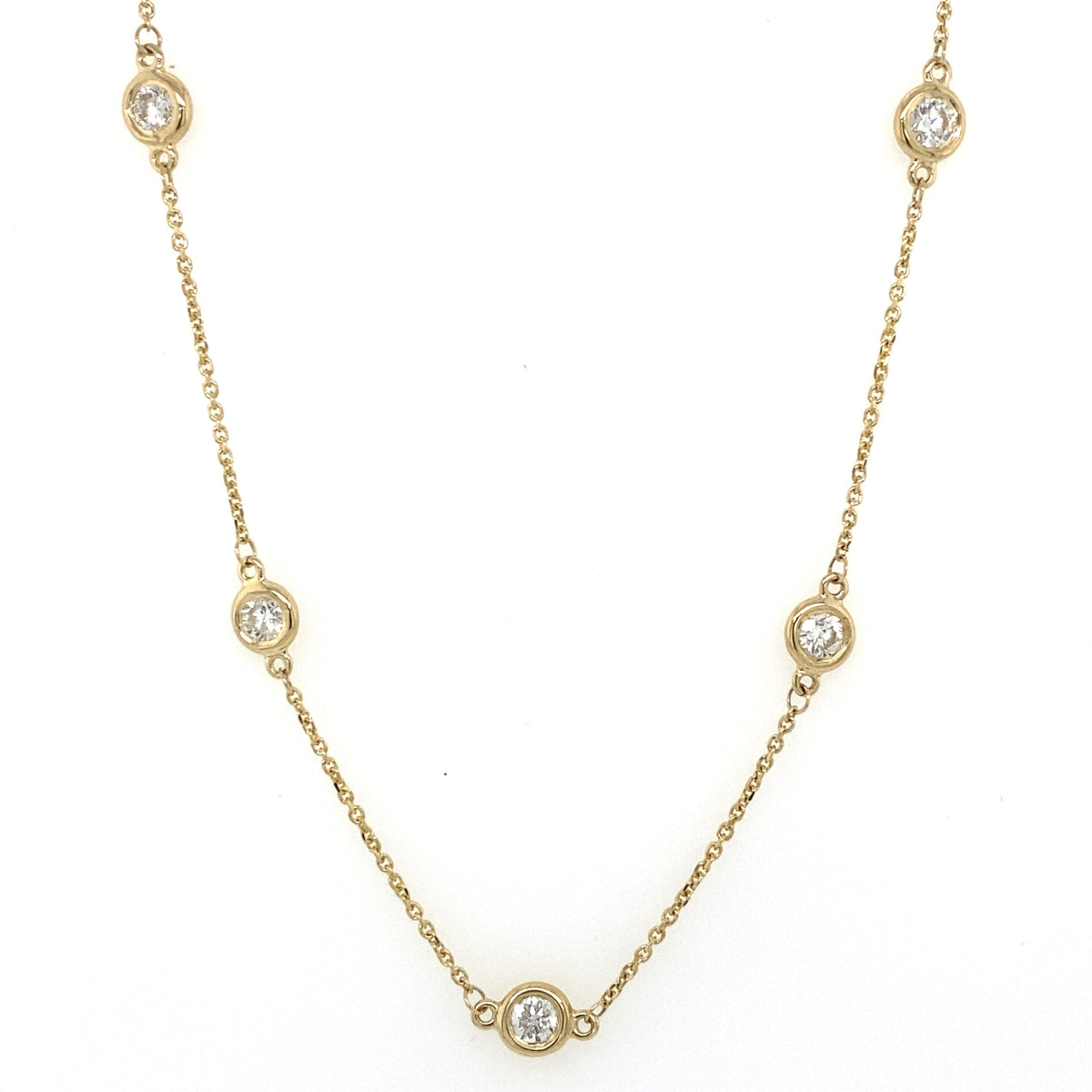 14k Yellow Gold 1.95 CT Diamond By The Yard Necklace, S107121