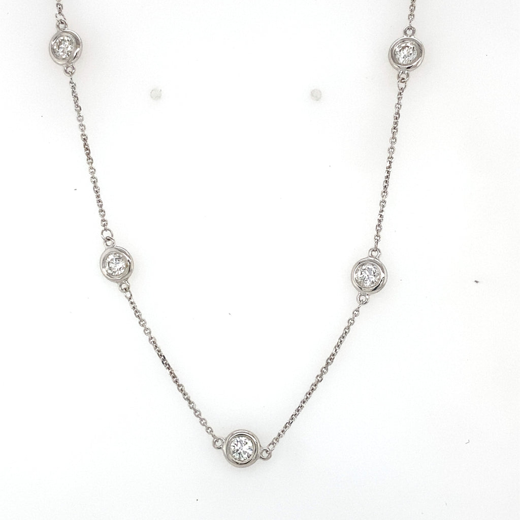 14k White Gold 2.50CT Diamond By The Yard Necklace, S107139