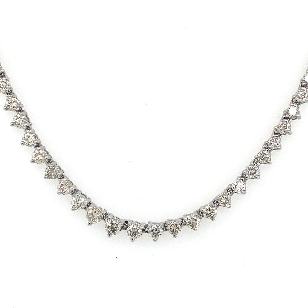 14K White Gold 6.50 CT Diamond Tennis Necklace, S15614