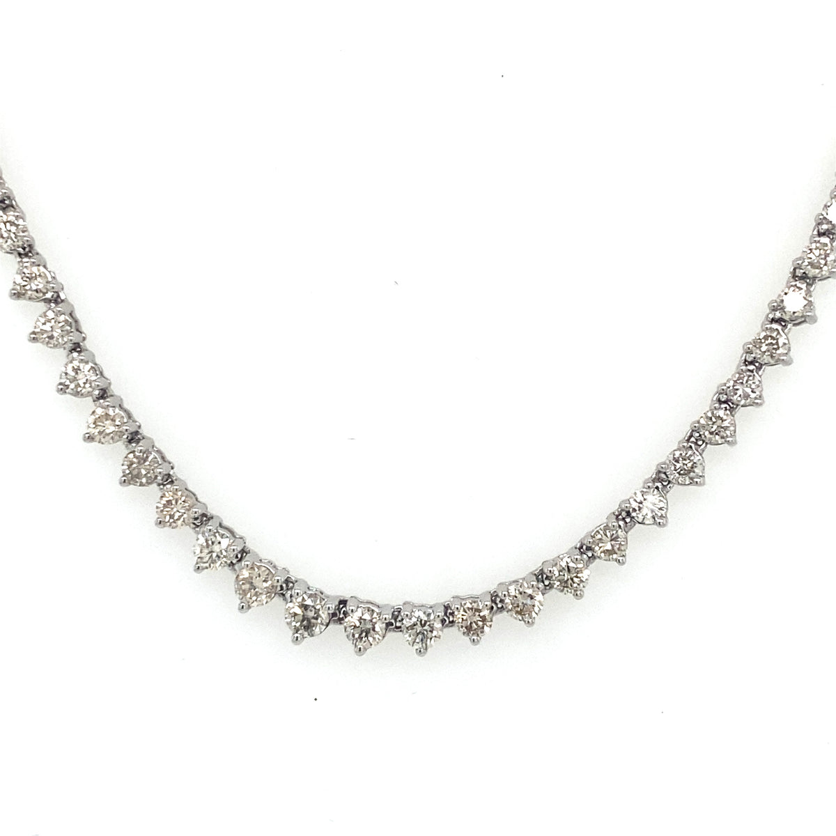 14K White Gold 6.50 CT Diamond Tennis Necklace, S15614