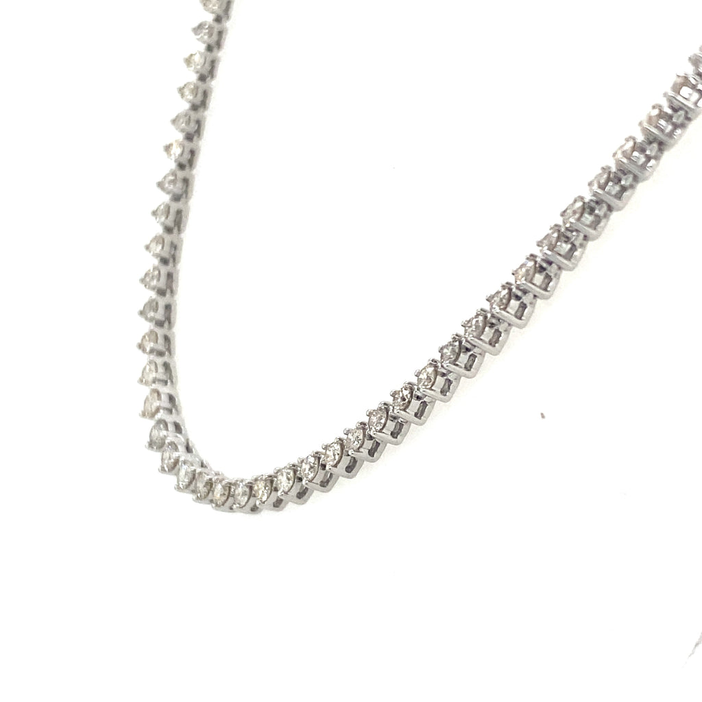 14K White Gold 6.50 CT Diamond Tennis Necklace, S15614