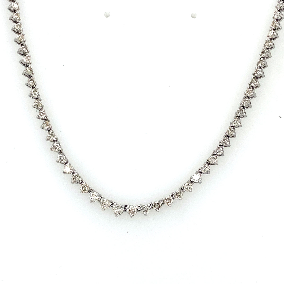 14K White Gold 6.50 CT Diamond Tennis Necklace, S15614