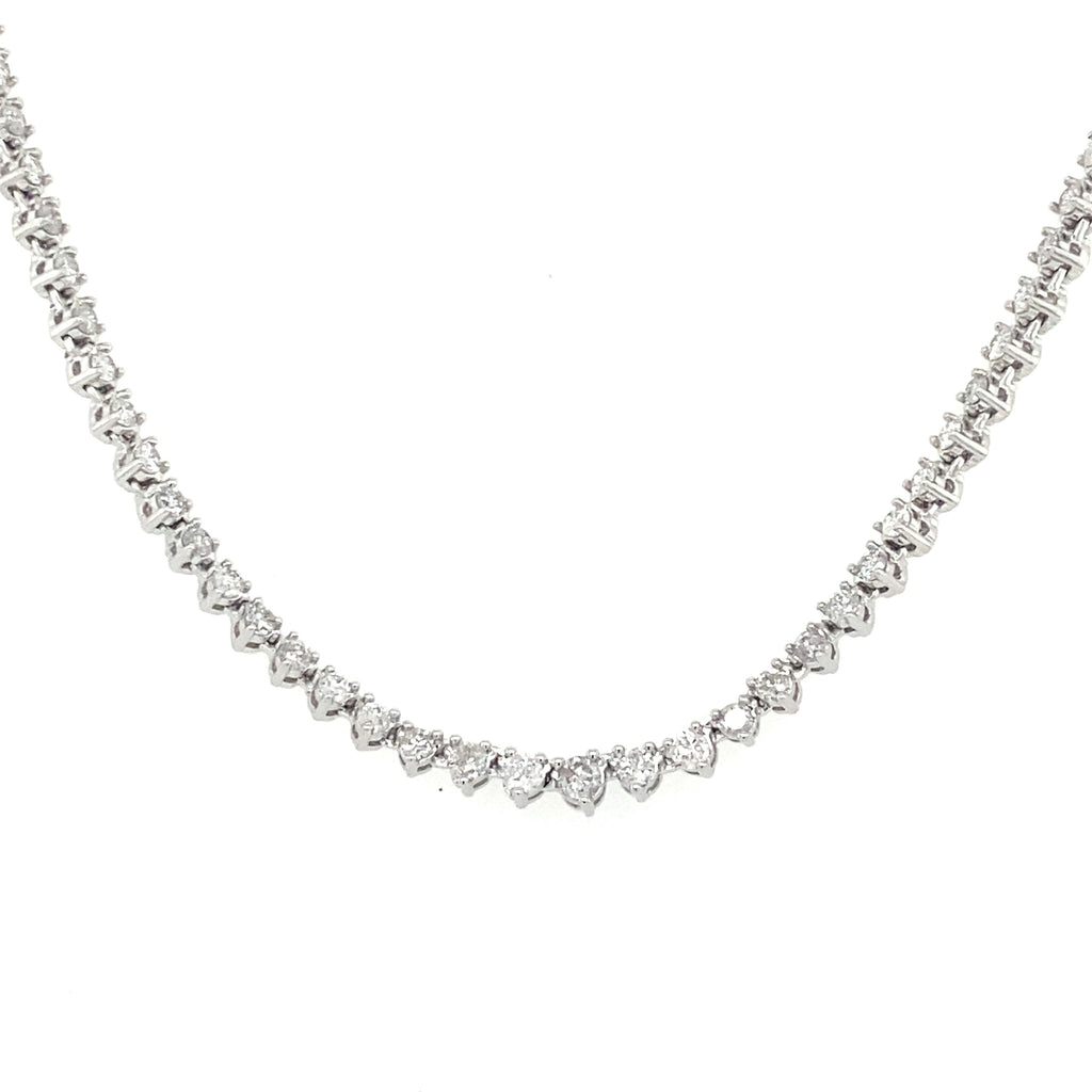 14k White Gold 3.50 CT Diamond Tennis Necklace, S15613