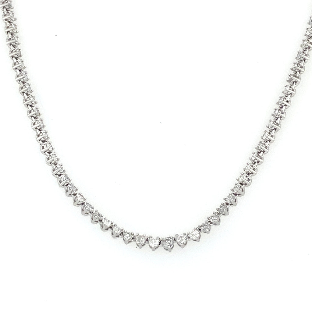 14k White Gold 3.50 CT Diamond Tennis Necklace, S15613