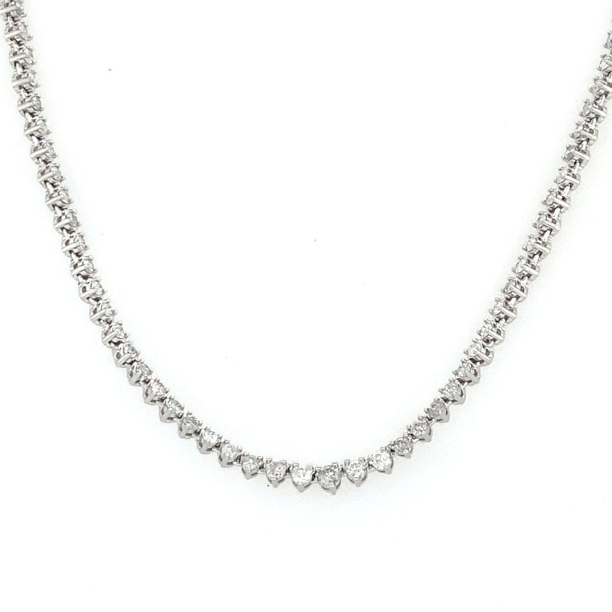 14k White Gold 3.50 CT Diamond Tennis Necklace, S15613