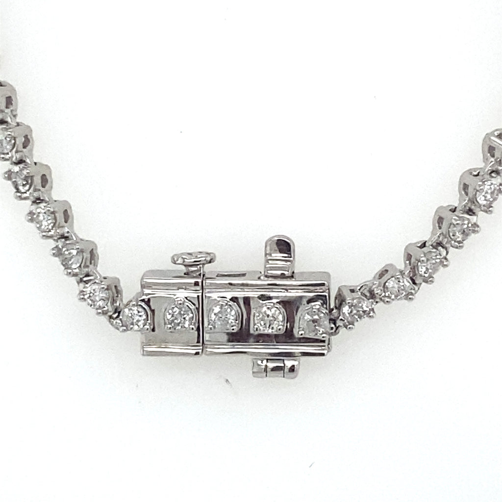 14k White Gold 3.50 CT Diamond Tennis Necklace, S15613