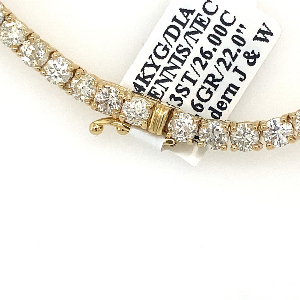 14k Yellow Gold 26CT Diamond Tennis Necklace, S107160