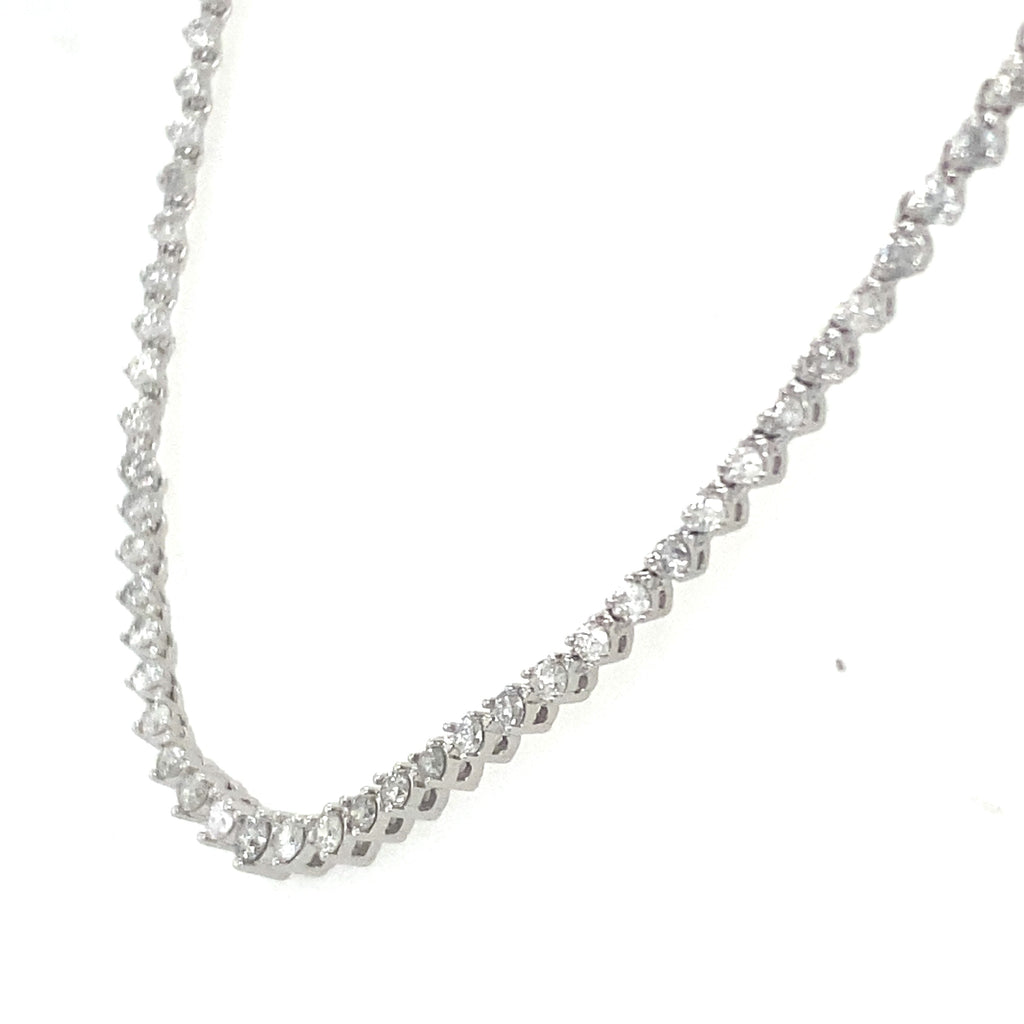 14k White Gold 3.50 CT Diamond Tennis Necklace, S15613