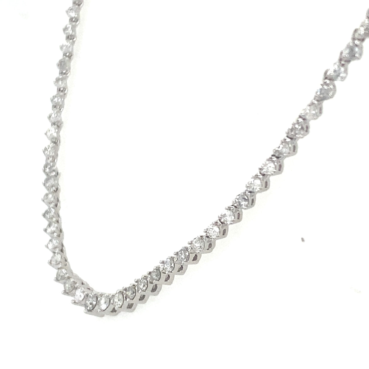 14k White Gold 3.50 CT Diamond Tennis Necklace, S15613