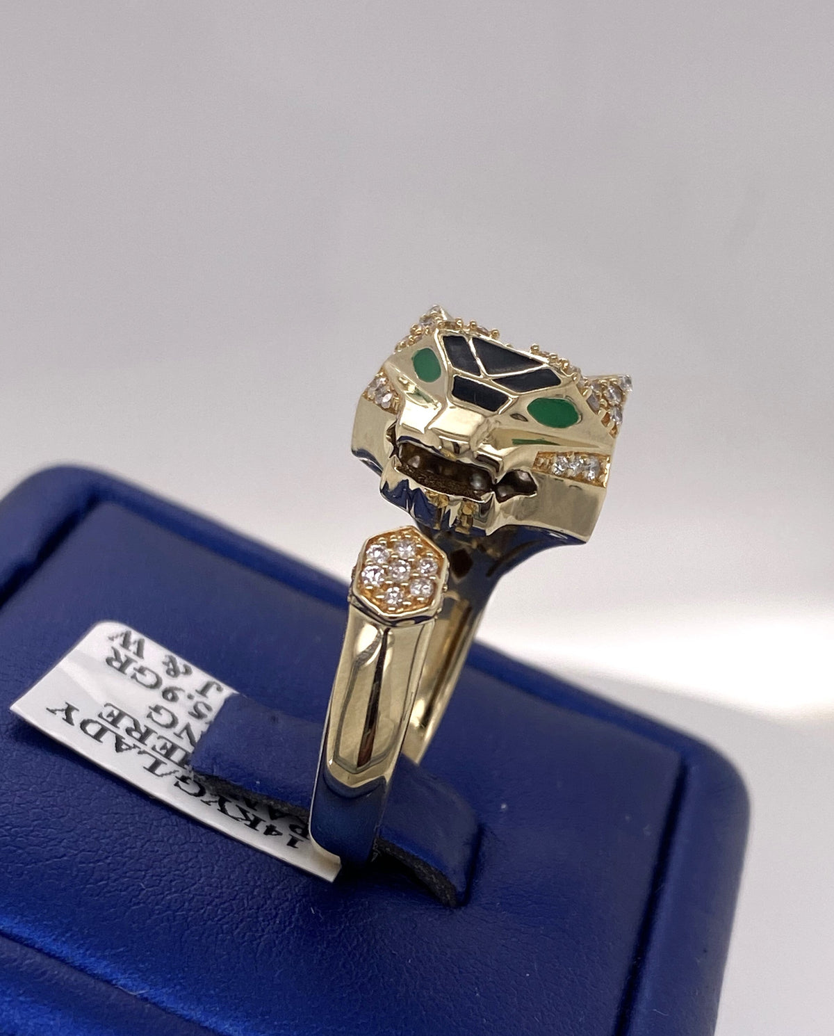 14K Yellow Gold 1.00 CT Diamond Panther Ladies Ring