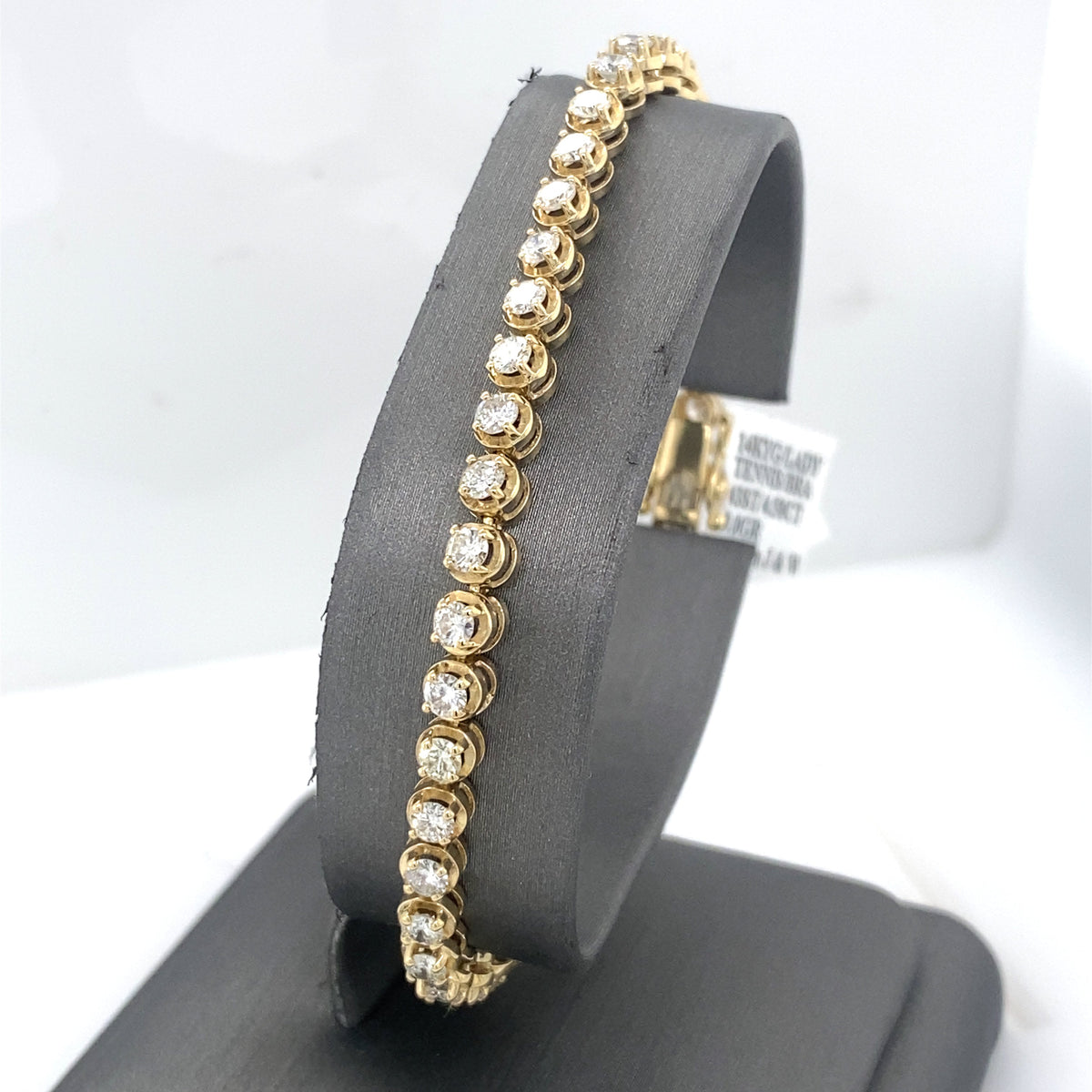 14k Yellow Gold 4.50 CT Diamond Tennis Bracelet, S107168