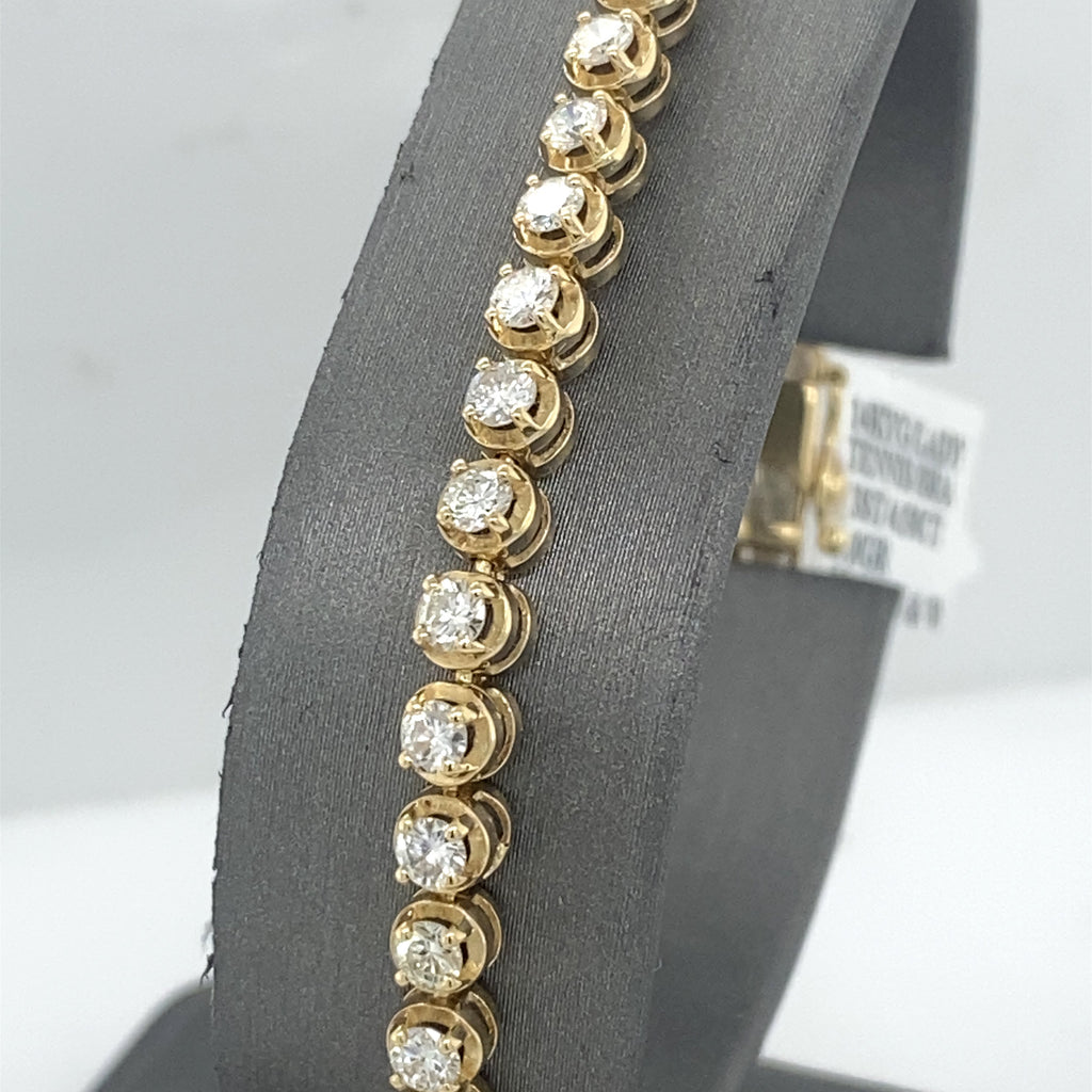 14k Yellow Gold 4.50 CT Diamond Tennis Bracelet, S107168
