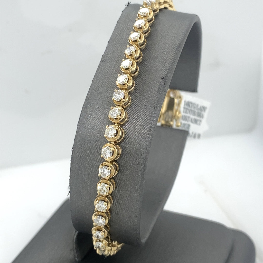 14k Yellow Gold 4.50 CT Diamond Tennis Bracelet, S107168