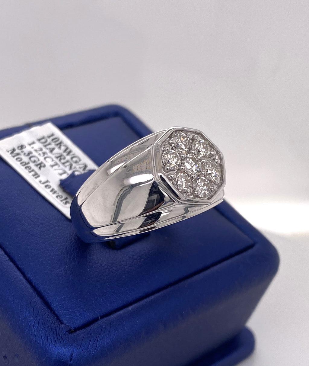 10k White Gold 1.25 CT Diamond Men's Ring