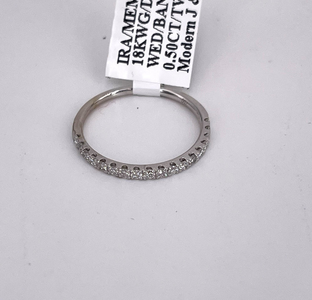18K White Gold 0.50 CT Diamond Wedding Band