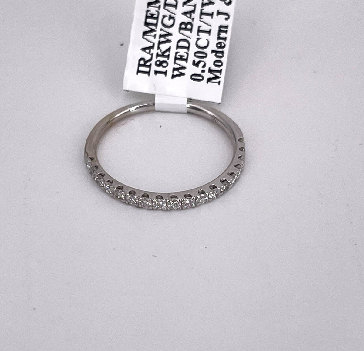 18K White Gold 0.50 CT Diamond Wedding Band