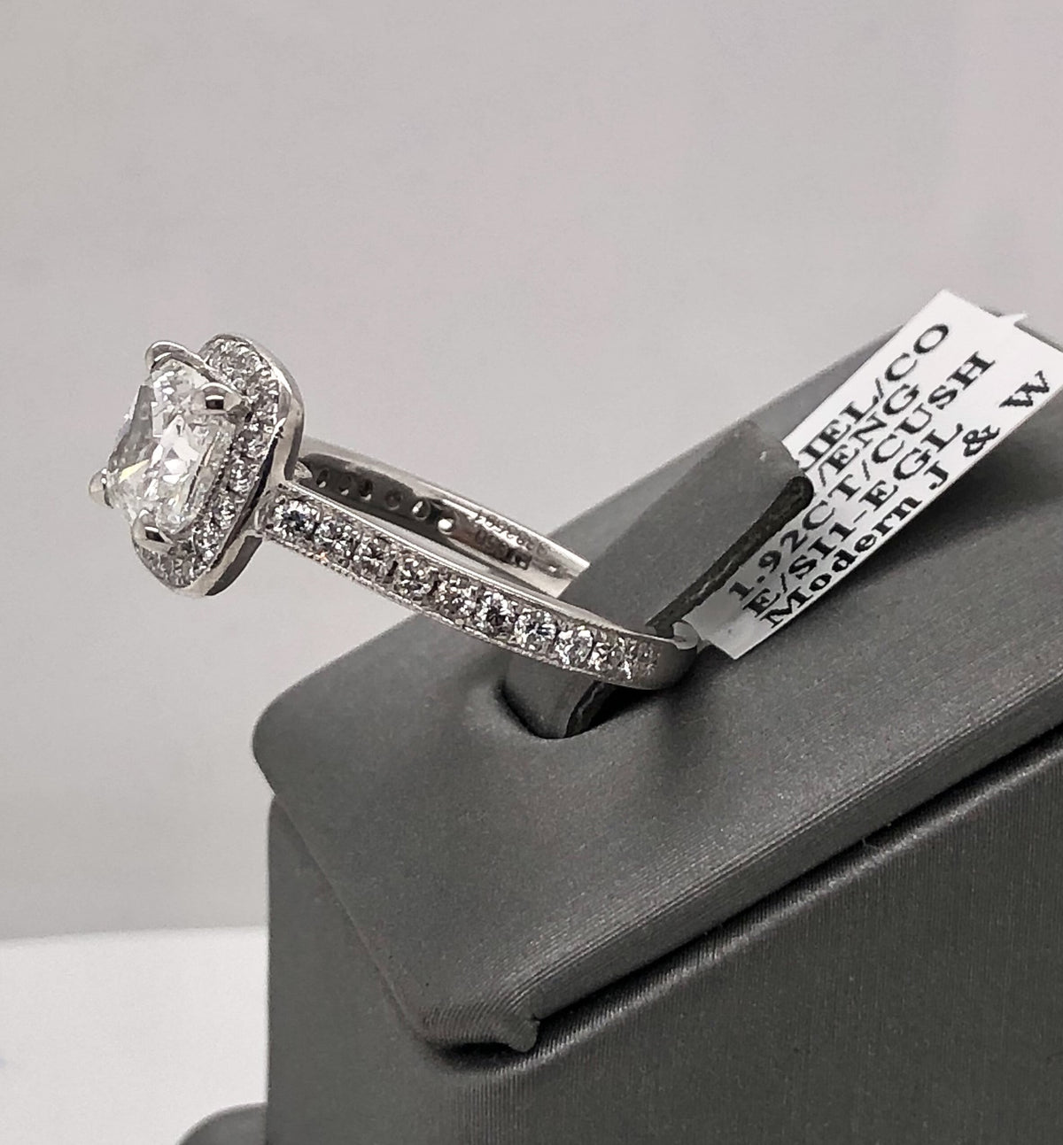 Gabriel & Co. Platinum 2.50 CT Cushion Brilliant Engagement Ring