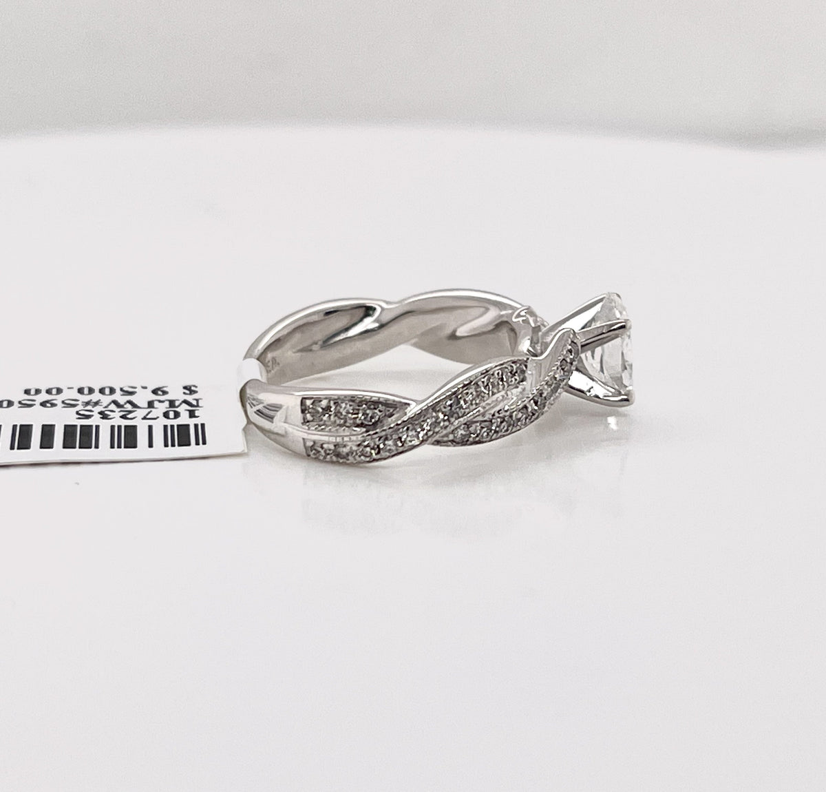 14k White Gold 1.50 CT Diamond Oval Engagement Ring, Size 4,5