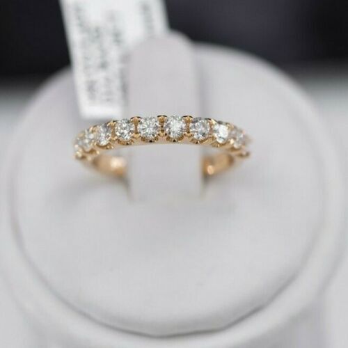18k Yellow Gold 1.10 CT Diamond Shared Prong Wedding Band, 3gm Size 6.25 =